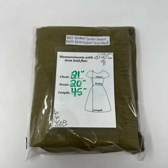 Gudrun Sjoden Green Dress Tania Eyelet Embroidered Organic Cotton Medium NWT - Picture 8 of 8